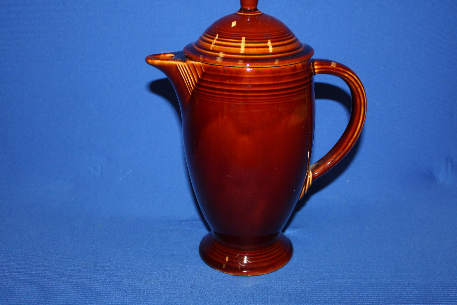 Burgundy Fiesta Style Ceramic Coffee Pot (1 of 8)