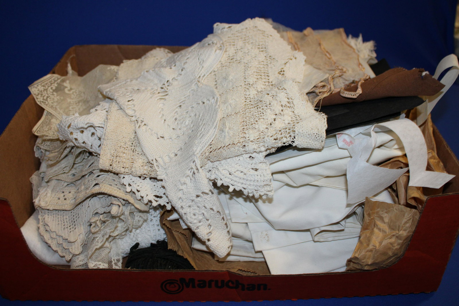 Large Group of Misc Remnants, Lace & White Panels: Large Group of Misc Remnants, Lace & White Panels