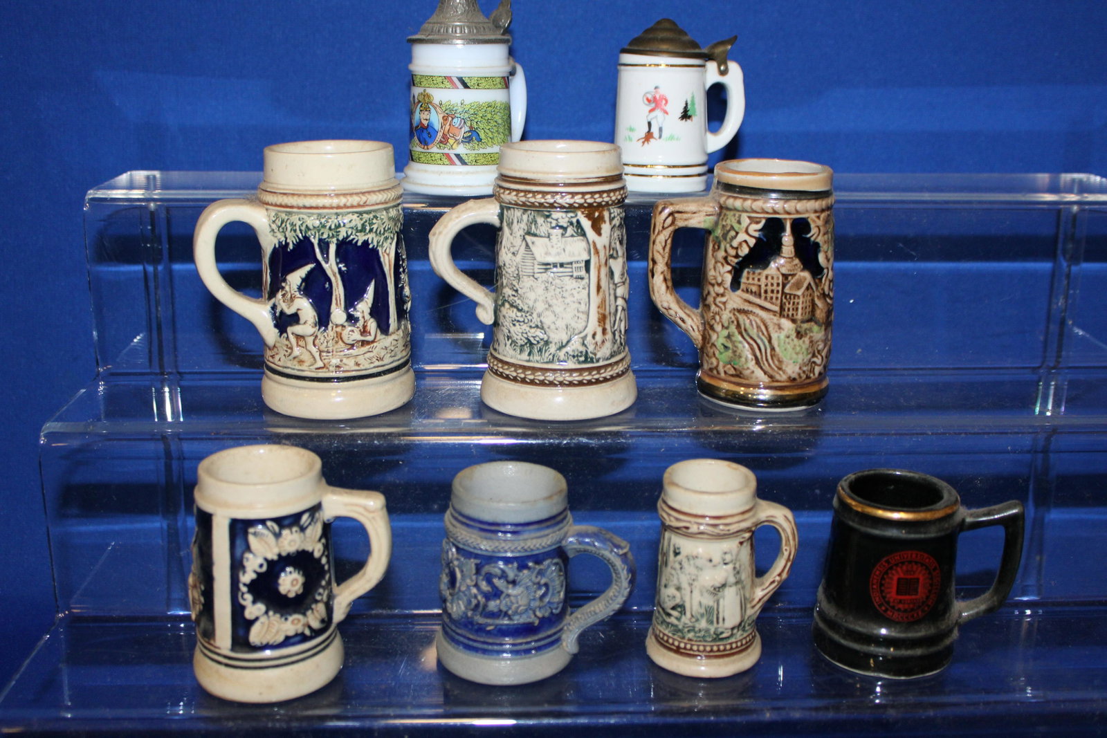 Group of Miniature Beer Steins: Group of Miniature Beer Steins - tallest 4" H.