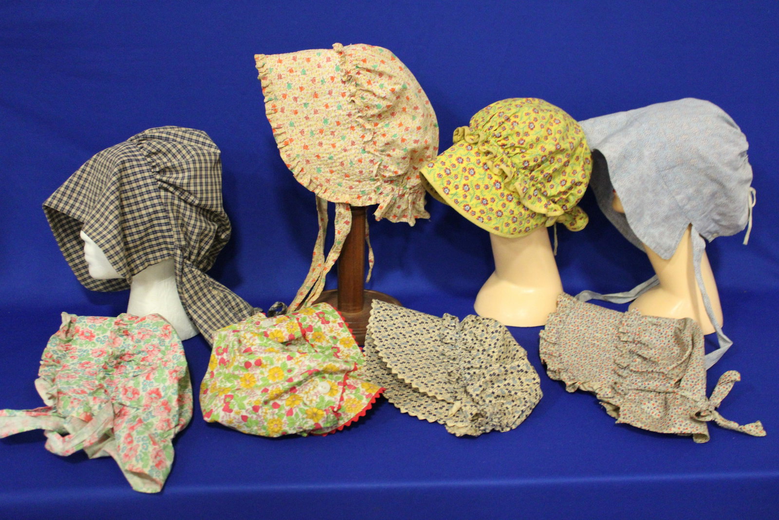 Lot of 8 Lady's Cotton Sunbonnets: Lot of 8 Lady's Cotton Sunbonnets - very good condition.