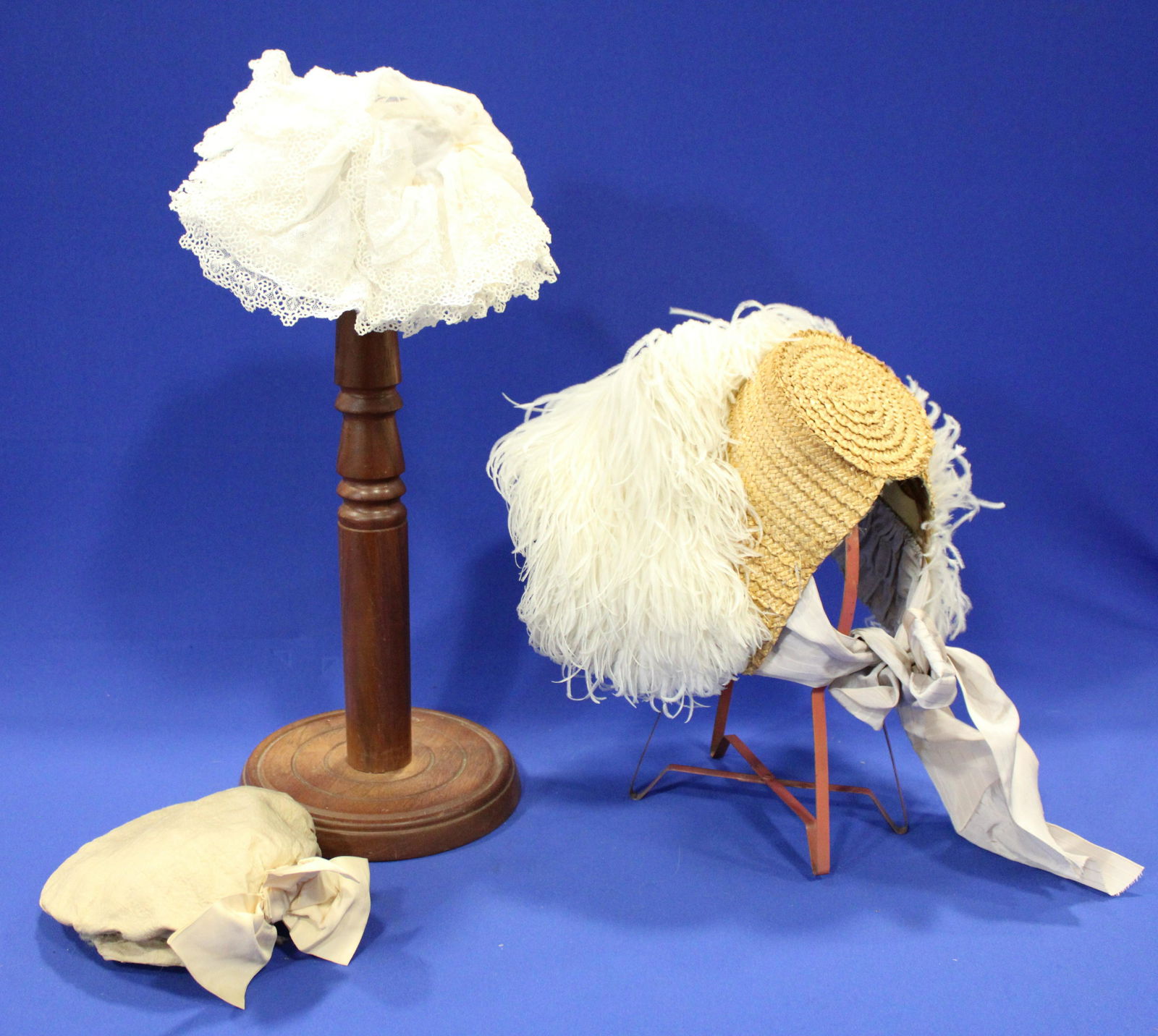 Lot of 3 Child's Fancy Victorian Bonnets / Hat (1 of 4)