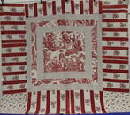 Rare Early 19th C George Washington & Benjamin Franklin Toile Quilt
