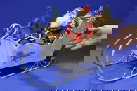 Antique Large Santa in Long Coat Seated in 21" Wooden Sleigh