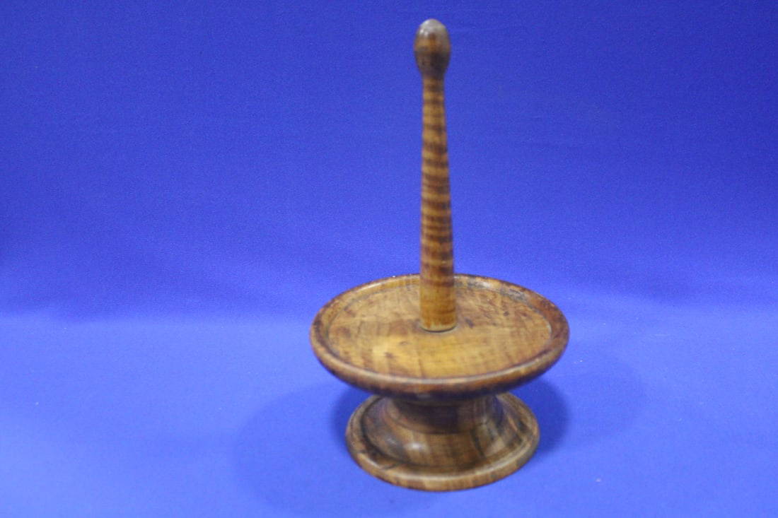 Turned Tiger Maple Rotating Holder Auction