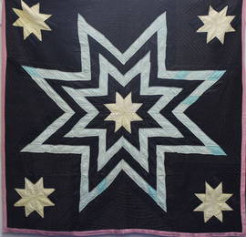 19th C Blazing Star Quilt Blue