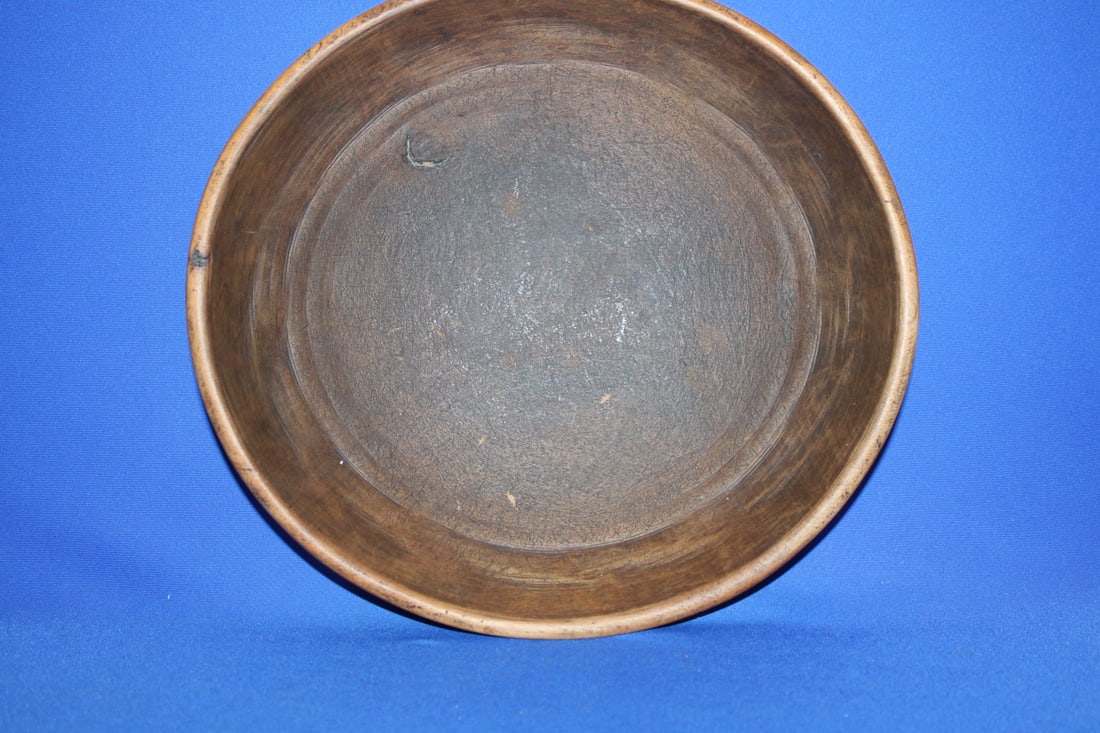 Early Dough Bowl Painted Blue Exterior (1 of 2)
