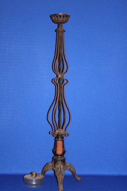 19th C Cast Iron Floor Fluid Lamp Stand (1 of 2)