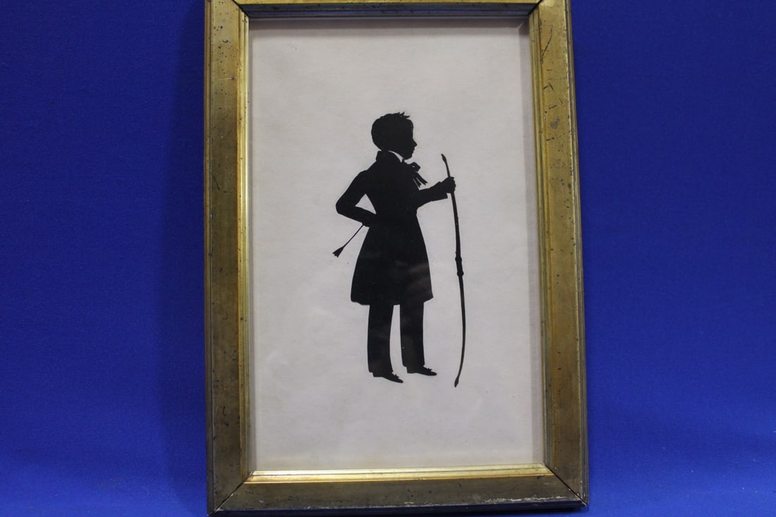 1834 Silhouette of Identified Boy Archer w/ Bow & Arrow (1 of 4)