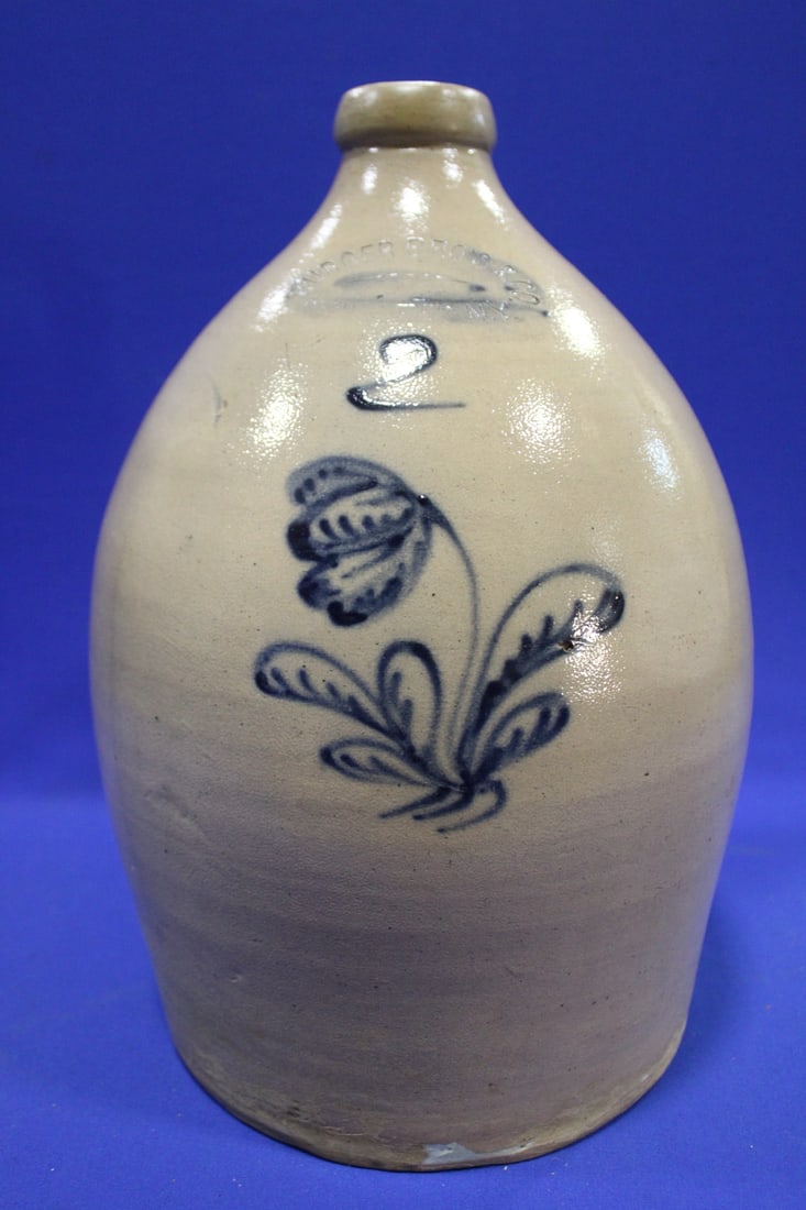 1860s 2-gallon Stoneware Jug, Burger Bros., Rochester, NY (1 of 3)