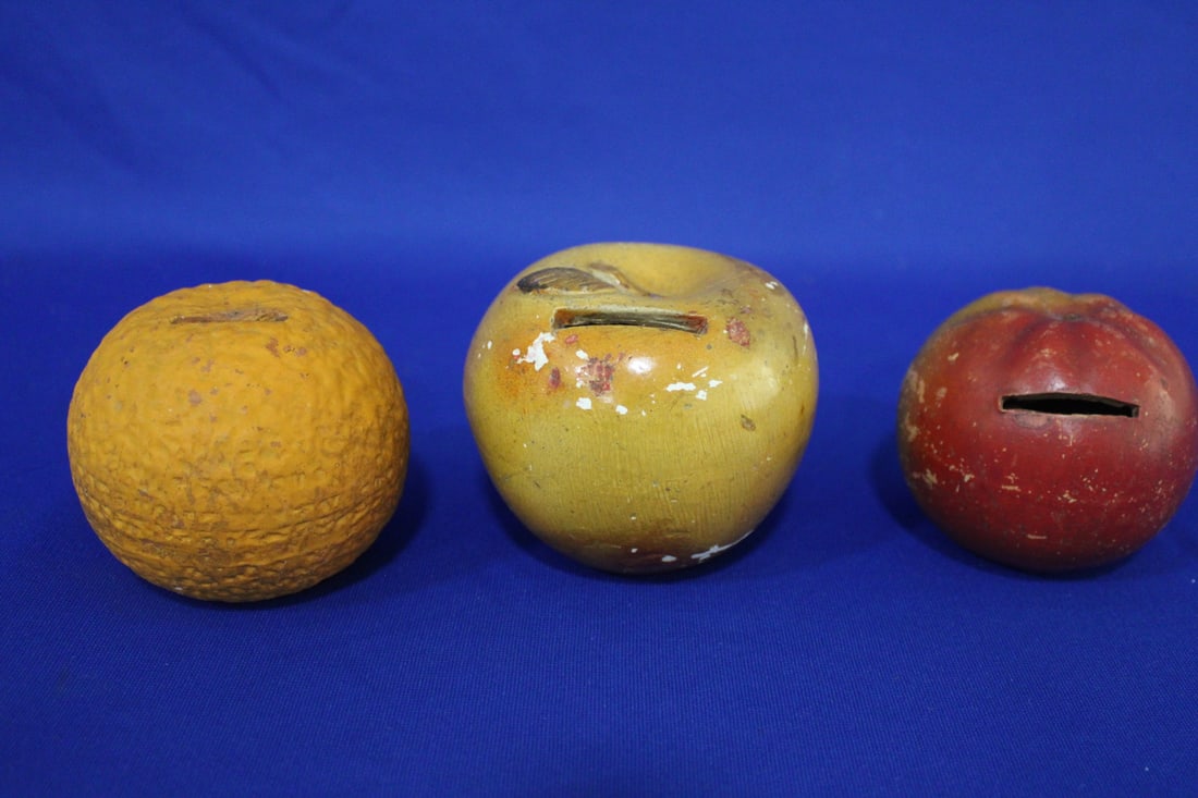 Mid-19th C Redware Fruit Banks (1 of 3)
