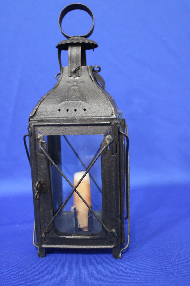 Early Tin Caged Candle Lantern (1 of 3)