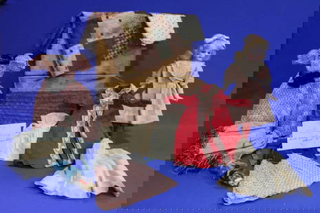 1868 Documented Bisque Doll w/ Wardrobe & Quilt: 1868 Documented Bisque Doll w/ Wardrobe - documented with old insert card "Bought by "Miss Emma T. Loverling",then in hand-written inked "doll bought in Augusta about 1868". Bisque shoulder head