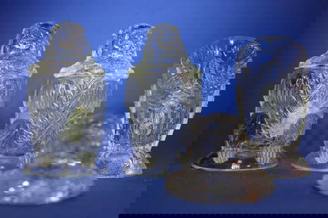 19th C Child's Glass Partial Table Set Menagerie: 19th C Child's Glass Partial Table Set Menagerie, Clear - Bryce, Higbee and Company, of Pittsburgh, Pennsylvania. This is the first of a huge pattern glass collection most all with identified