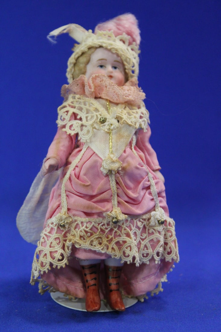 Bisque Miniature Doll House Doll Victorian Costume (1 of 2)