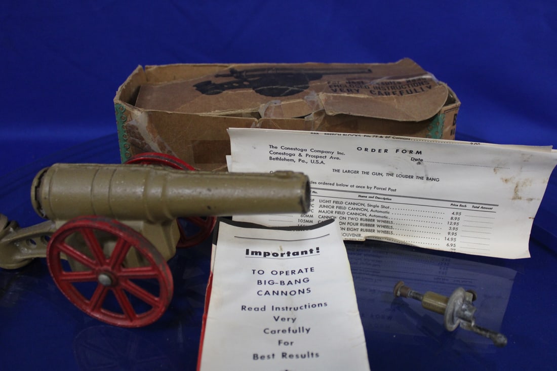 Big Bang Cannon w/ Box & Papers: Big Bang Cannon w/ Box & Papers - No. 60mm Gun, complete with paperwork and box (box with tape).