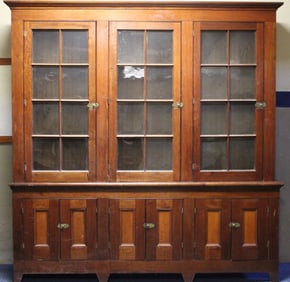 2-Pc Country Store Cabinet - Original Glass Panes