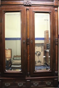 Mid-19th C Large Victorian Mirrored Wardrobe