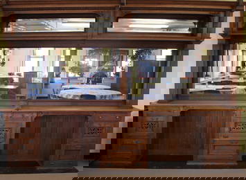 1905 Koken Oak Barbershop w/ Mirrored Back Bar