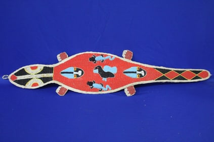 Red / Black Beaded Lizard African Yoruba