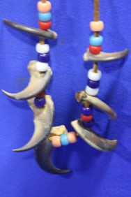 Bear Claw w/ Glass Trade Beads Necklace