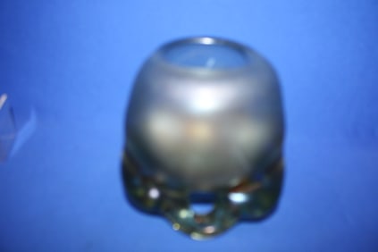 Rare 1972 Labino Iridescent Vase w/ Looped Legs