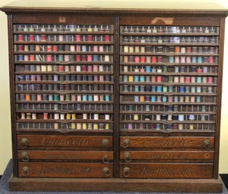 Rare Corticelli 28-Drawer Store Spool Cabinet
