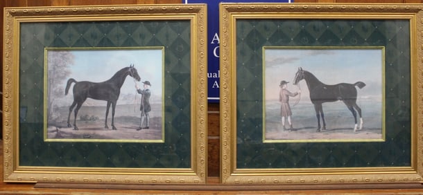 Pair Framed Prints of Racehorse Othello & Other