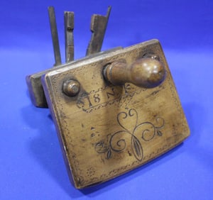 1841 Carved Cooper's Three Arm Croze Tool