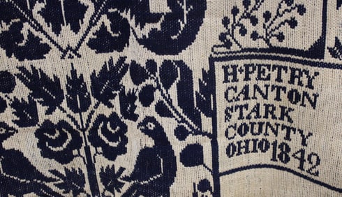 1842 Ohio Coverlet Stark Cty H Petry Eagle Border