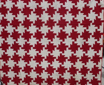 Early 20th C Red & White Quilt - Over 50 in Sale