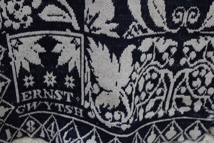 1846 Signed Ernst Gwysh Navy & White Coverlet