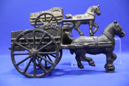 Kenton Cast Iron Horse Drawn Coal Carts