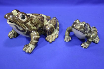 Pair Ceramic Garden Frogs