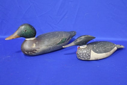 Carved Painted Duck Decoys Includes Merganser