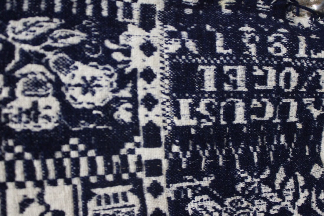 1857 August Vogel Navy White Coverlet (1 of 4)