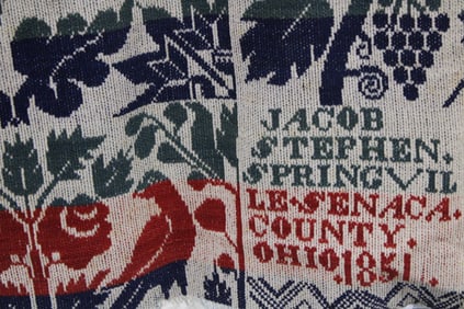 1851 Jacob Stephen Seneca Cty Ohio Coverlet