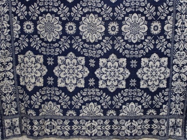 Navy & White Coverlet