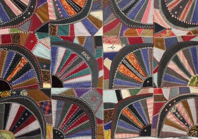 1906 Crazy Quilt Fan Motif