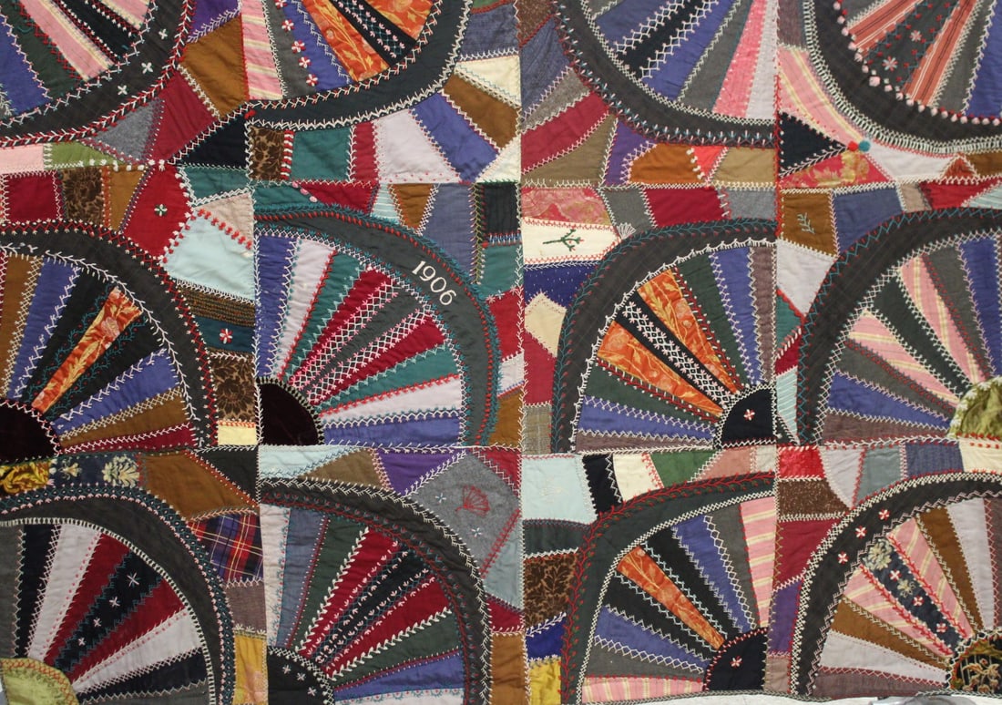 1906 Crazy Quilt Fan Motif (1 of 6)