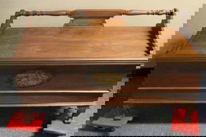 Walnut Cedar Chest w/ Back Bar Crown