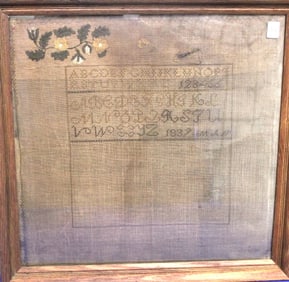 1839 Partially Finished School Girl Sampler