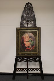 Tall Black Forest Carved Victorian Easel