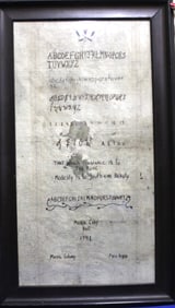1792 Massachusetts Colony Framed ABC Sampler Reproduction