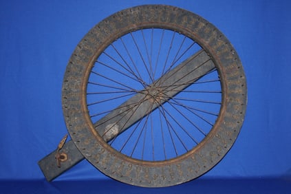 19th C Spoke Wheel Gaming Wheel Blue Paint