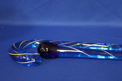 Solid Blue Canes w/ Twisted White Stripes