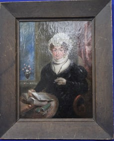 Early 19th C Oil on Canvas Lady's Portrait