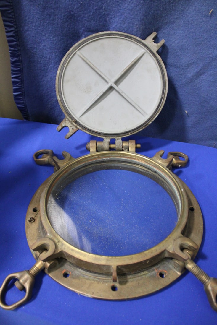Antique Solid Brass Port Hole Window (1 of 2)