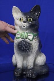 Lifesize Porcelain Sitting Cat