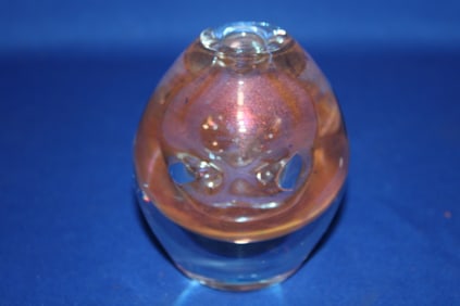 Pink Tinted Vase w/ Trumpets Labino 1980