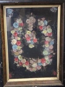 Silk Floral Wreath in Deep Shadowbox Frame